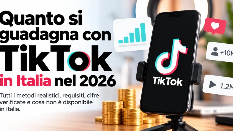 Quanto si guadagna con TikTok in Italia nel 2026